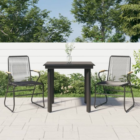 Juego de comedor de jardín 3 piezas ratán PVC negro von , Gartensets - Ref: Foro24-3099209, Preis: 199,82 €, Rabatt: %