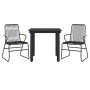 Juego de comedor de jardín 3 piezas ratán PVC negro von , Gartensets - Ref: Foro24-3099209, Preis: 199,82 €, Rabatt: %