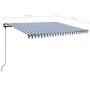 Blau-weiße einziehbare manuelle Fußmarkise 400x350 cm von vidaXL, Markisen - Ref: Foro24-3069816, Preis: 469,96 €, Rabatt: %