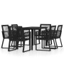 Juego de comedor para jardín 7 piezas negro by , Garden sets - Ref: Foro24-3099152, Price: 598,31 €, Discount: %