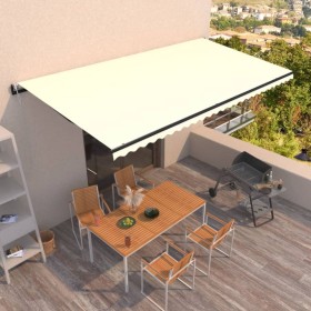 Toldo retráctil automático crema 600x350 cm