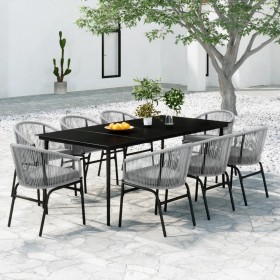 Juego de comedor de jardín 9 piezas ratán sintético gris von , Gartensets - Ref: Foro24-3099256, Preis: 855,18 €, Rabatt: %