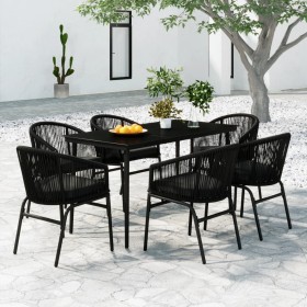 Juego de comedor para jardín 7 piezas negro von , Gartensets - Ref: Foro24-3099242, Preis: 709,52 €, Rabatt: %