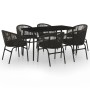 Juego de comedor para jardín 7 piezas negro by , Garden sets - Ref: Foro24-3099242, Price: 709,52 €, Discount: %