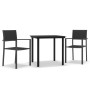 Juego de comedor para jardín 3 piezas negro by , Garden sets - Ref: Foro24-3099263, Price: 203,93 €, Discount: %