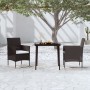 Juego de comedor de jardín 3 piezas con cojines negro by , Garden sets - Ref: Foro24-3099305, Price: 237,08 €, Discount: %