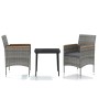 Juego de comedor de jardín 3 piezas con cojines gris y negro by , Garden sets - Ref: Foro24-3099347, Price: 254,95 €, Discoun...