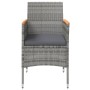 Juego de comedor de jardín 3 piezas con cojines gris y negro by , Garden sets - Ref: Foro24-3099347, Price: 254,95 €, Discoun...