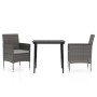 Juego de comedor de jardín 3 piezas con cojines gris y negro von , Gartensets - Ref: Foro24-3099311, Preis: 227,18 €, Rabatt: %