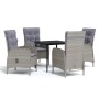 Juego de comedor para jardín 5 piezas con cojines gris y negro von , Gartensets - Ref: Foro24-3099372, Preis: 588,47 €, Rabat...