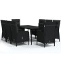 Juego de comedor de jardín 9 piezas con cojines negro von , Gartensets - Ref: Foro24-3099370, Preis: 1,00 €, Rabatt: %