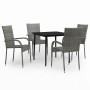 Juego de comedor para jardín 5 piezas con cojines gris y negro von , Gartensets - Ref: Foro24-3099408, Preis: 289,06 €, Rabat...