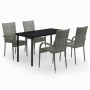 Juego de comedor de jardín 5 piezas gris y negro by , Garden sets - Ref: Foro24-3099391, Price: 312,29 €, Discount: %