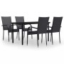 Juego de comedor de jardín 5 piezas negro von , Gartensets - Ref: Foro24-3099379, Preis: 329,73 €, Rabatt: %