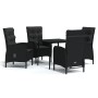 Juego de comedor de jardín 5 piezas con cojines negro von , Gartensets - Ref: Foro24-3099366, Preis: 567,94 €, Rabatt: %