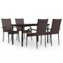 Juego de comedor de jardín 5 piezas marrón y negro by , Garden sets - Ref: Foro24-3099385, Price: 320,25 €, Discount: %