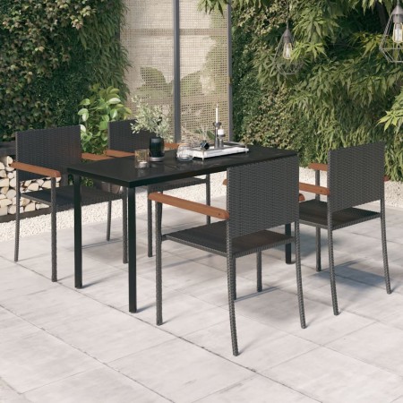 Juego de comedor de jardín 5 piezas negro von , Gartensets - Ref: Foro24-3099415, Preis: 356,09 €, Rabatt: %