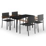Juego de comedor de jardín 5 piezas negro von , Gartensets - Ref: Foro24-3099415, Preis: 356,09 €, Rabatt: %