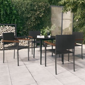 Juego de comedor para jardín 5 piezas negro de , Conjuntos de jardín - Ref: Foro24-3099420, Precio: 339,65 €, Descuento: %