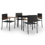 Juego de comedor para jardín 5 piezas negro de , Conjuntos de jardín - Ref: Foro24-3099420, Precio: 339,65 €, Descuento: %
