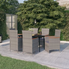 Juego de comedor de jardín 7 piezas con cojines gris de , Conjuntos de jardín - Ref: Foro24-3099469, Precio: 890,25 €, Descue...