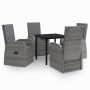Juego de comedor de jardín 5 piezas con cojines gris von , Gartensets - Ref: Foro24-3099474, Preis: 739,16 €, Rabatt: %