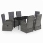 Juego de comedor de jardín 7 piezas con cojines gris by , Garden sets - Ref: Foro24-3099476, Price: 1,00 €, Discount: %