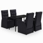 Juego de comedor de jardín 5 piezas con cojines negro by , Garden sets - Ref: Foro24-3099481, Price: 805,94 €, Discount: %