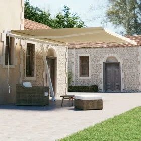 Retractable manual cream-colored freestanding awning 400x300 cm by vidaXL, Awnings - Ref: Foro24-3069537, Price: 589,14 €, Di...