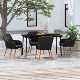 Juego de comedor de jardín 5 piezas con cojines negro von , Gartensets - Ref: Foro24-3099519, Preis: 534,83 €, Rabatt: %