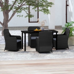 Juego de comedor de jardín 5 piezas con cojines negro von , Gartensets - Ref: Foro24-3099531, Preis: 727,75 €, Rabatt: %