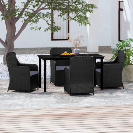 Juego de comedor de jardín 5 piezas con cojines negro von , Gartensets - Ref: Foro24-3099531, Preis: 727,75 €, Rabatt: %
