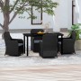 Juego de comedor de jardín 5 piezas con cojines negro de , Conjuntos de jardín - Ref: Foro24-3099531, Precio: 685,42 €
