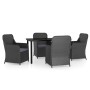 Juego de comedor de jardín 5 piezas con cojines negro von , Gartensets - Ref: Foro24-3099531, Preis: 727,75 €, Rabatt: %