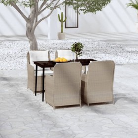 Juego de comedor de jardín 5 piezas con cojines marrón by , Garden sets - Ref: Foro24-3099567, Price: 761,08 €, Discount: %