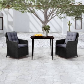 Juego de comedor para jardín 3 piezas negro de , Conjuntos de jardín - Ref: Foro24-3099571, Precio: 460,96 €, Descuento: %