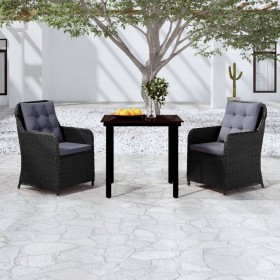 Juego de comedor para jardín 3 piezas negro de , Conjuntos de jardín - Ref: Foro24-3099559, Precio: 441,78 €, Descuento: %