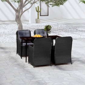 Juego de comedor para jardín 5 piezas negro de , Conjuntos de jardín - Ref: Foro24-3099573, Precio: 859,72 €, Descuento: %