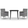 Set comedor de jardín 3 pzas y cojines ratán sintético y vidrio by , Garden sets - Ref: Foro24-3099739, Price: 229,40 €, Disc...