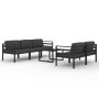 Set muebles de jardín 6 pzas y cojines aluminio gris antracita by , Garden sets - Ref: Foro24-3107804, Price: 856,80 €, Disco...