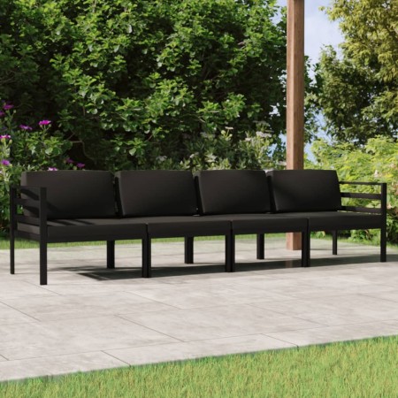 Set muebles de jardín 4 pzas y cojines aluminio gris antracita by , Garden sets - Ref: Foro24-3107777, Price: 634,54 €, Disco...