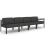 Set muebles de jardín 4 pzas y cojines aluminio gris antracita by , Garden sets - Ref: Foro24-3107777, Price: 634,54 €, Disco...
