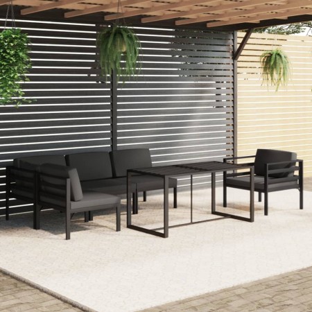 Set muebles de jardín 6 pzas y cojines aluminio gris antracita by , Garden sets - Ref: Foro24-3115925, Price: 1,00 €, Discoun...
