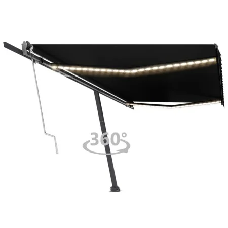 Automatic awning LED wind sensor anthracite gray 500x300 cm by vidaXL, Awnings - Ref: Foro24-3069794, Price: 739,84 €, Discou...