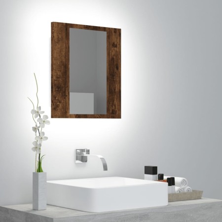 Armario de baño con espejo LED madera roble ahumado 40x12x45 cm von , Badezimmerwaschtische - Ref: Foro24-822833, Preis: 42,3...