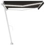 Manuell ausfahrbare Markise mit LED Anthrazitgrau 400x350 cm von vidaXL, Markisen - Ref: Foro24-3069624, Preis: 521,23 €, Rab...