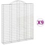 Cestas de gaviones 9 uds forma de arco hierro 200x30x220/240 cm von , Töpfe und Pflanzgefäße - Ref: Foro24-3146243, Preis: 1,...