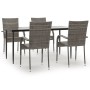 Juego de comedor para jardín 5 piezas ratán sintético gris von , Gartensets - Ref: Foro24-3156676, Preis: 324,29 €, Rabatt: %
