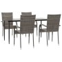 Juego de comedor para jardín 5 piezas ratán sintético gris von , Gartensets - Ref: Foro24-3156676, Preis: 324,29 €, Rabatt: %