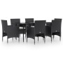 Juego de comedor de jardín 7 piezas con cojines negro von , Gartensets - Ref: Foro24-3156617, Preis: 458,14 €, Rabatt: %
